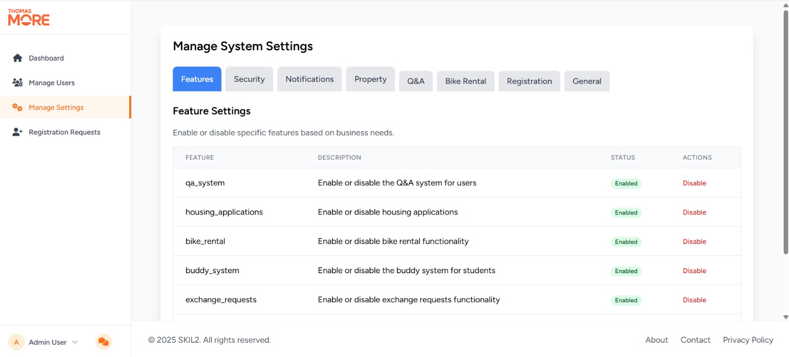 PS2 Admin Settings